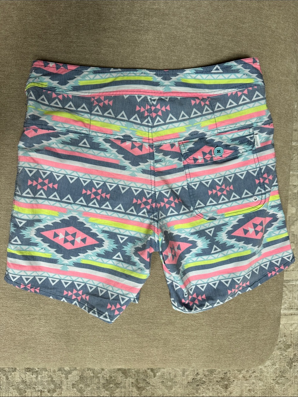chubbies Aztec Swim Shorts in Blue, Pink, Neon Yellow - Picture 3 of 11